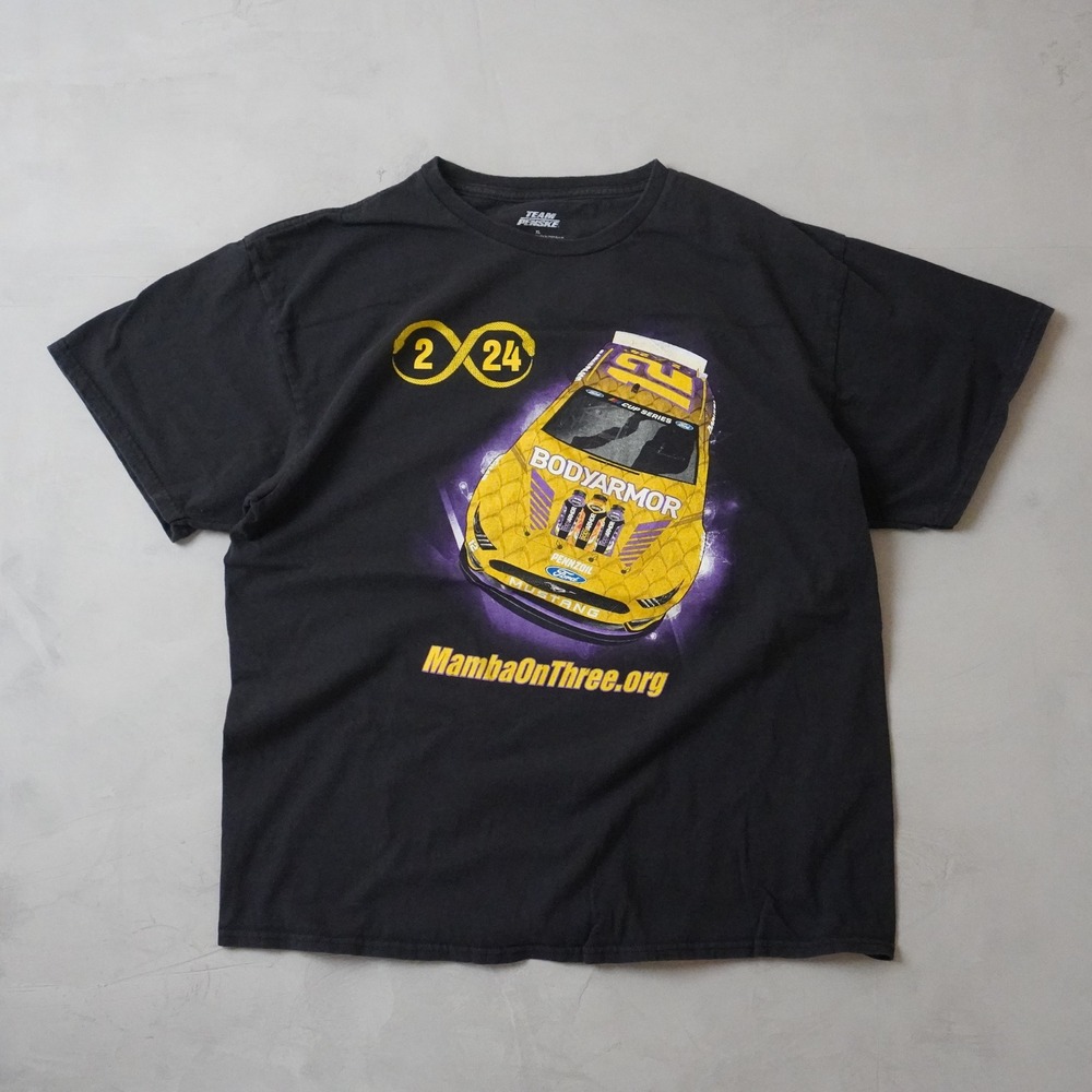 Kobe Nascar Team Penske Ryan Blaney Mamba On Three T-Shirt Mens XL Black Tribute